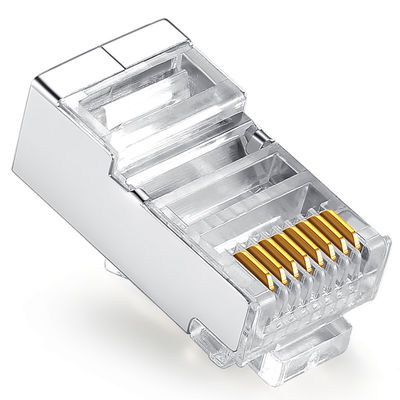 ชุดสายเคเบิลเครือข่าย 8C ตัวเชื่อมต่ออีเทอร์เน็ต RJ45 FTP Shield Cat5e Plug