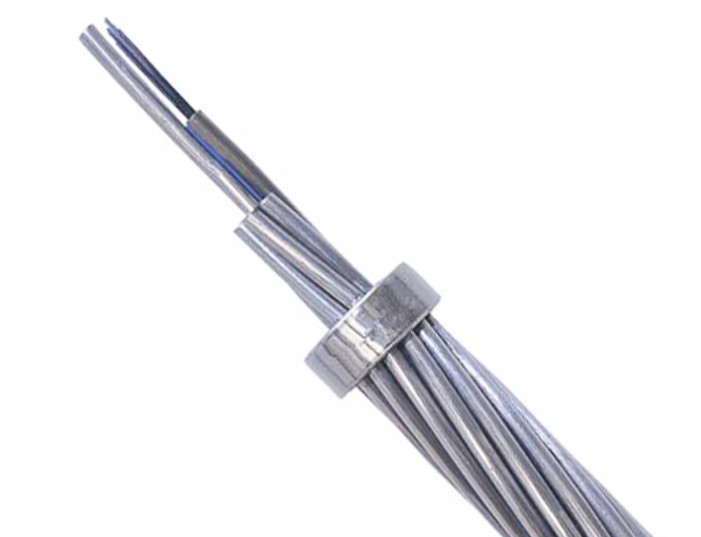 สายไฟฟ้าออปติก OPGW สายไฟฟ้าออปติก 4-48 Core 100 Cross Section Outdoor Composite Overhead Ground Wire