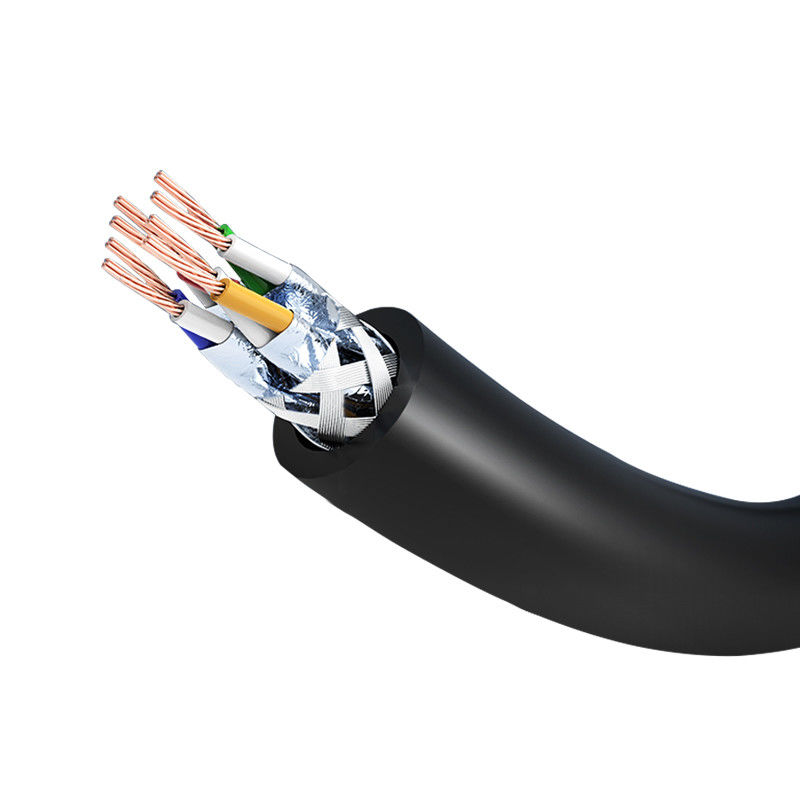 สีดำเสถียร 1M 2M 3M 5M 10M 24AWG 4 คู่สายแพทช์ Cat7