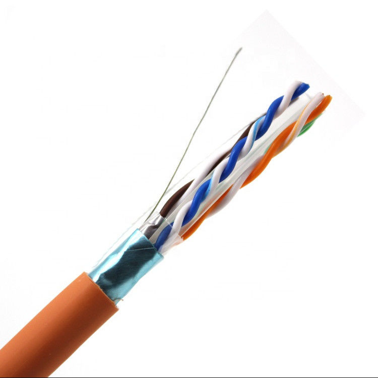 1000ft 2pr 4pr Al Tape สาย LAN Cat6, สายเคเบิลอีเธอร์เน็ต Cat 6 ที่หุ้มฉนวน CU CCA Copper