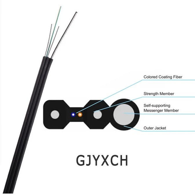 FTTH G652 Single Mode 2 Core 4 Core Fiber Cable, Fiber Ethernet Cable