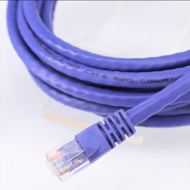 สายเคเบิลอีเธอร์เน็ต Cat6 สีม่วง 50 ม. ทองแดงทำจาก RJ45 8P8C