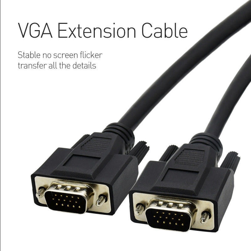 สายเคเบิลจอภาพ VGA ความเร็วสูงชุบทองสำหรับจอมอนิเตอร์โปรเจคเตอร์