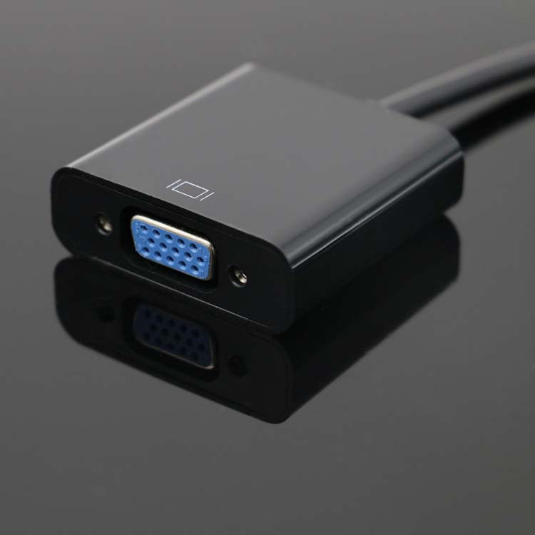 สายเคเบิลจอภาพ VGA ชาย - หญิงสีดำสำหรับคอมพิวเตอร์พีซี