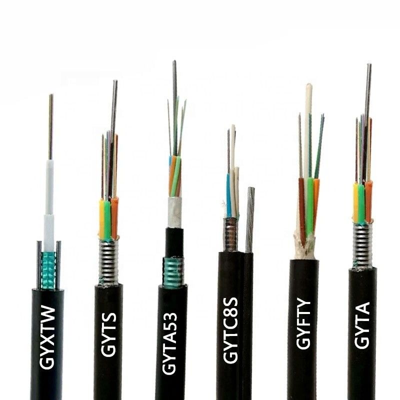 LZSH Jacket 12 Cores G652 สายไฟเบอร์ออปติกสีดำสีขาว GYXTW