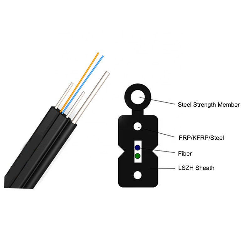 สายไฟเบอร์ออปติก 1 Core 2 Core FTTH Drop Cable G657.5