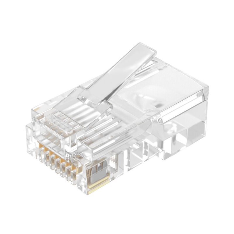 อีเธอร์เน็ต Cat5 Cat6 8P8C ตัวเชื่อมต่อ RJ45 ชาย UTP Unshielded Toolless Crystal Head Modular Plug