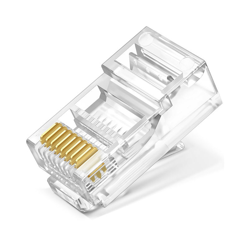 อีเธอร์เน็ต Cat5 Cat6 8P8C ตัวเชื่อมต่อ RJ45 ชาย UTP Unshielded Toolless Crystal Head Modular Plug
