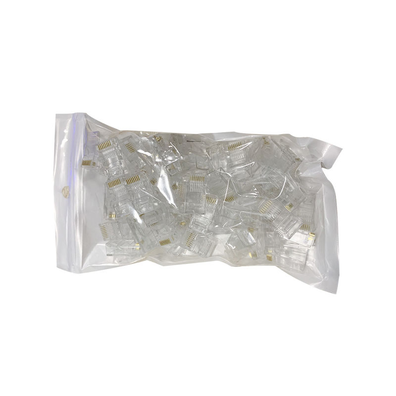 อีเธอร์เน็ต Cat5 Cat6 8P8C ตัวเชื่อมต่อ RJ45 ชาย UTP Unshielded Toolless Crystal Head Modular Plug