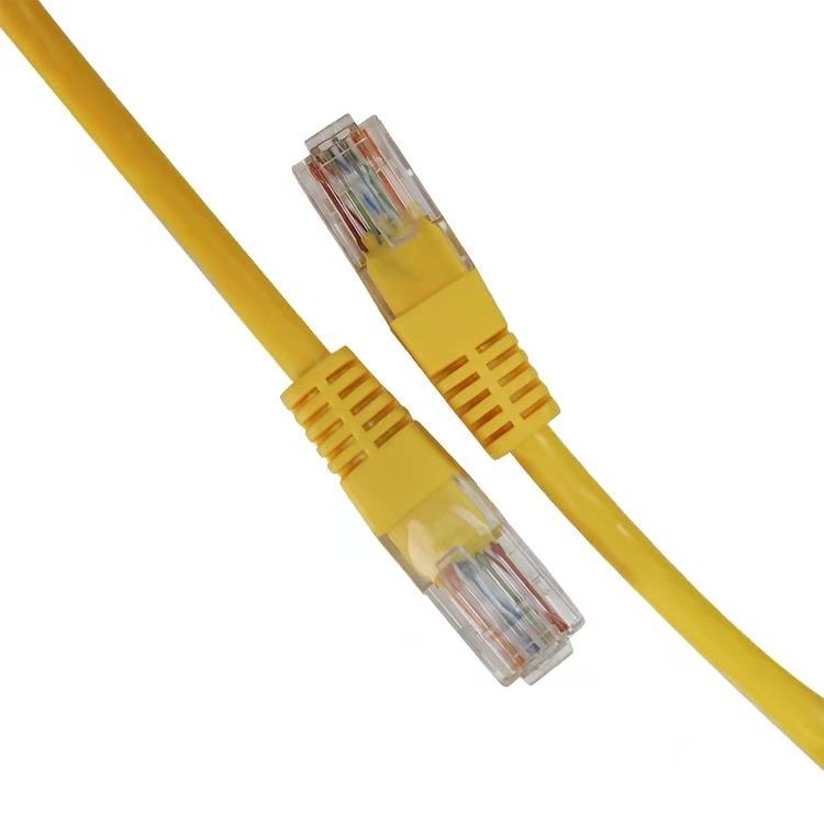 สายเคเบิล UTP Cat5 สายแพทช์สีเหลือง สายเคเบิลอีเธอร์เน็ต Cat5e สำหรับคอมพิวเตอร์และเราเตอร์