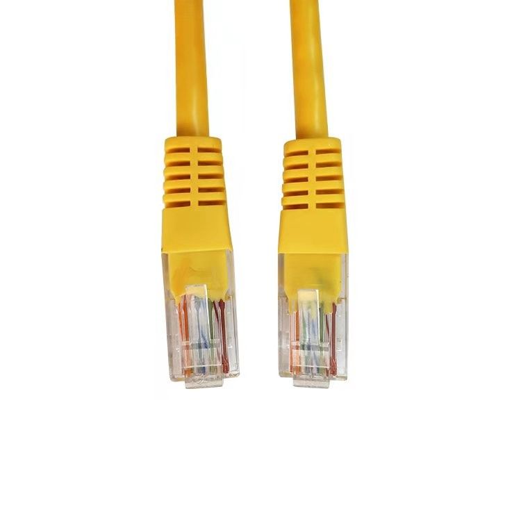 สายเคเบิล UTP Cat5 สายแพทช์สีเหลือง สายเคเบิลอีเธอร์เน็ต Cat5e สำหรับคอมพิวเตอร์และเราเตอร์