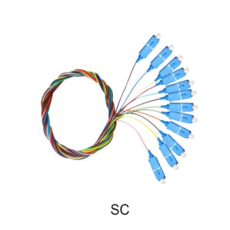 SC UPC FC LC SM G652D G657A สายแพทช์สาย Pigtail SC 12 สายไฟเบอร์ออปติก Patch Cord Patch