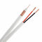 White CU Conductor Coaxial TV Cable สำหรับดาวเทียม